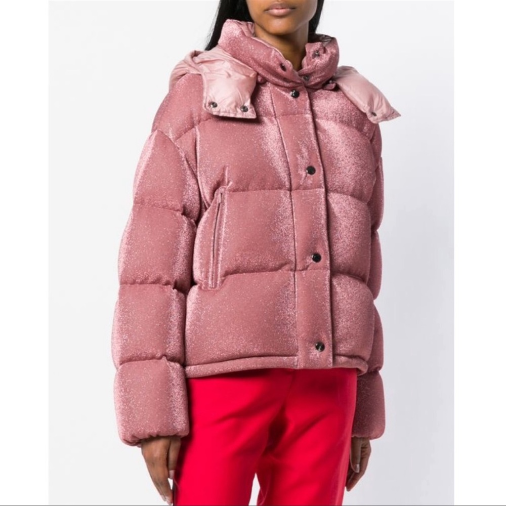 Moncler pink puffer jacket size 1